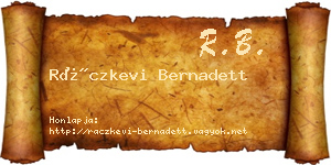 Ráczkevi Bernadett névjegykártya